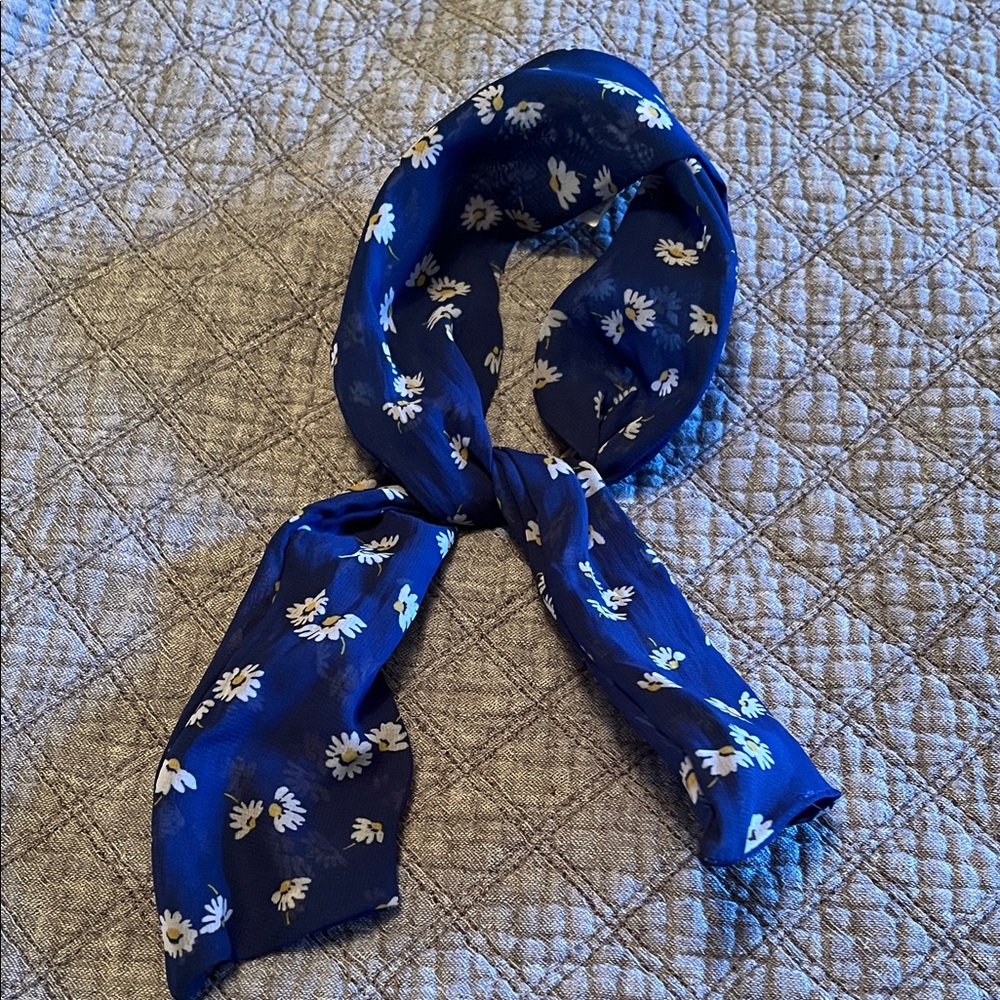 American Apparel Navy Floral Scarf/pony tail holder